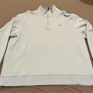 Vineyard Vines Preppy Blue 1/4 Zip Sweatshirt.  Size L.
